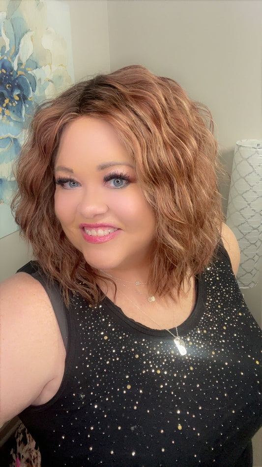 Paloma Human Hair 16" Hand-Tied Strawberry Blonde Blend