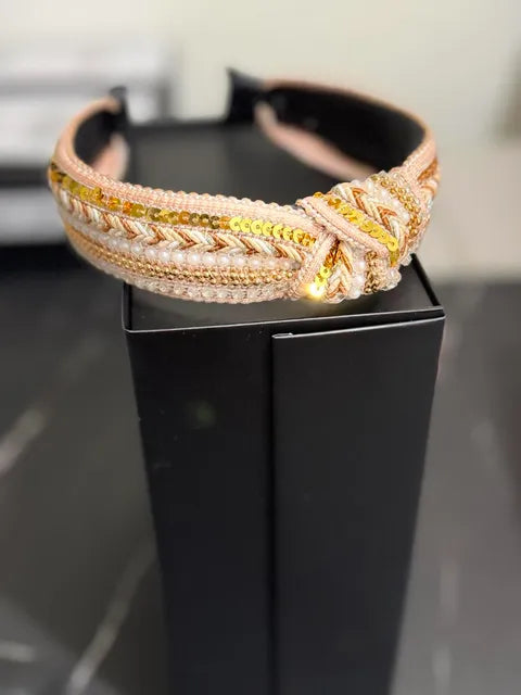 Bling and Boho Knot Headband Pastel Pink LW3 A159