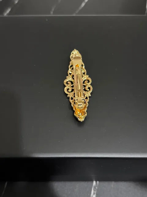 Small Gold Vintage Clip Barrette LW3 A113