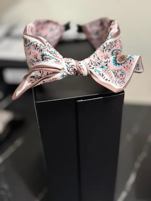 Paisley Scarf Tie Fabric Headband Pink- LW3 A140