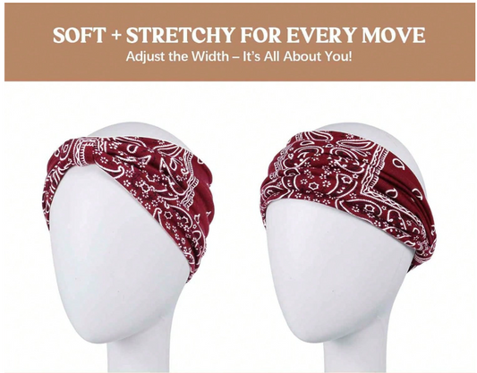Paisley Pattern Bohemian Stretchy Headband 6PC PAK-A199