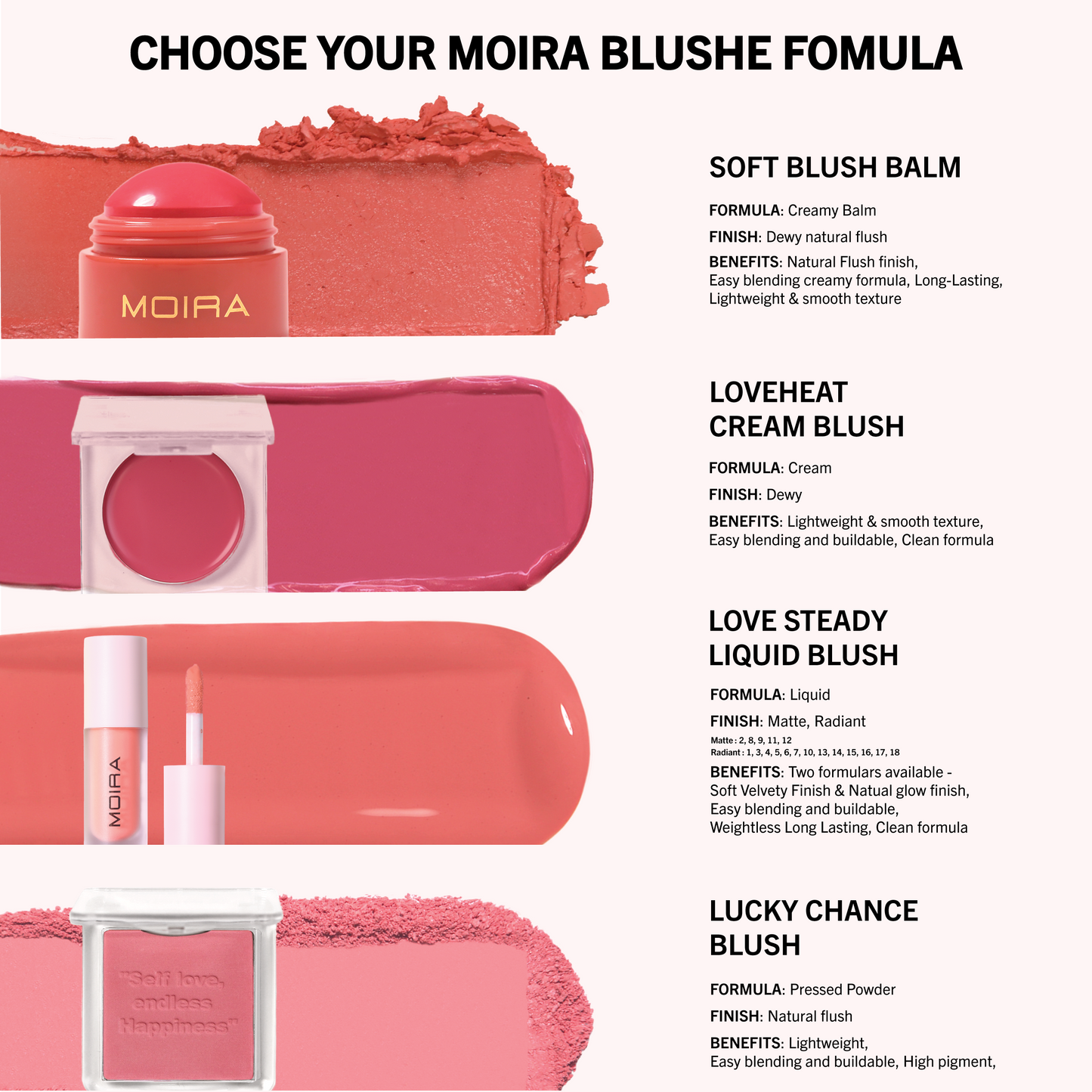 MOIRA Soft Blush Balm (009, Love Core) LW3