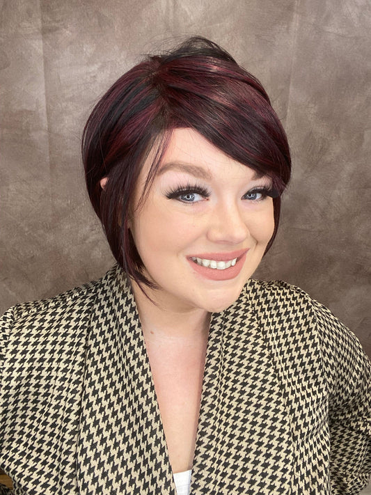 Magnolia Burgundy Blend HS Premium Luxury Wig LW3-MT1