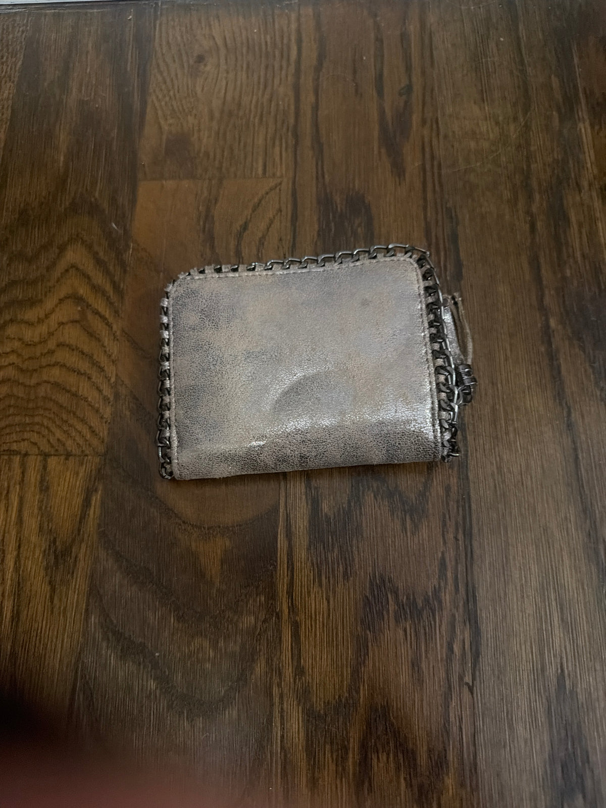 Metallic Suede Champagne Tassel Wallet