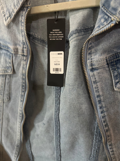Jean Denim Bodycon Zip-Up Dress NWT (M)