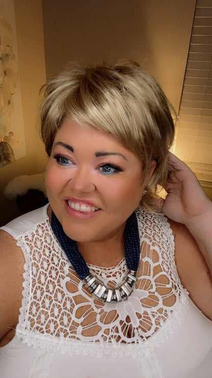 LOUISE SATIN GOLD NHS Premium Luxury Wig *Sample A NOT RETURNABLE* LW3
