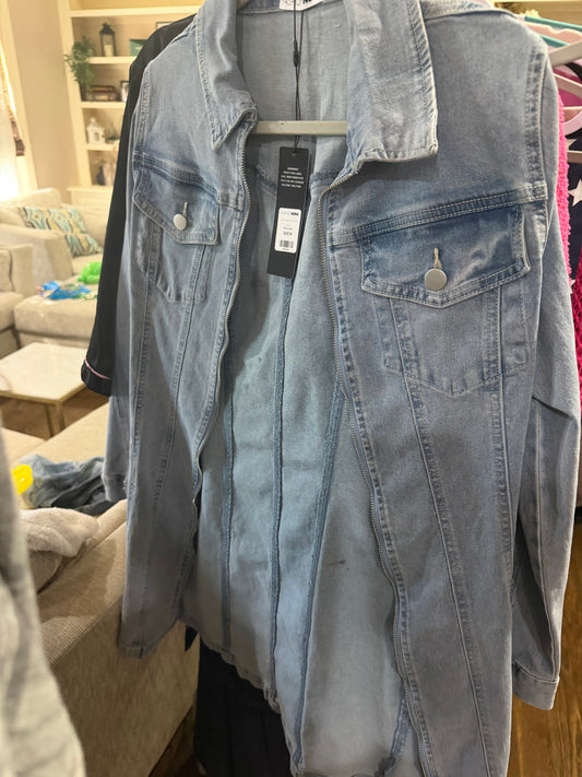 Jean Denim Bodycon Zip-Up Dress NWT (M)