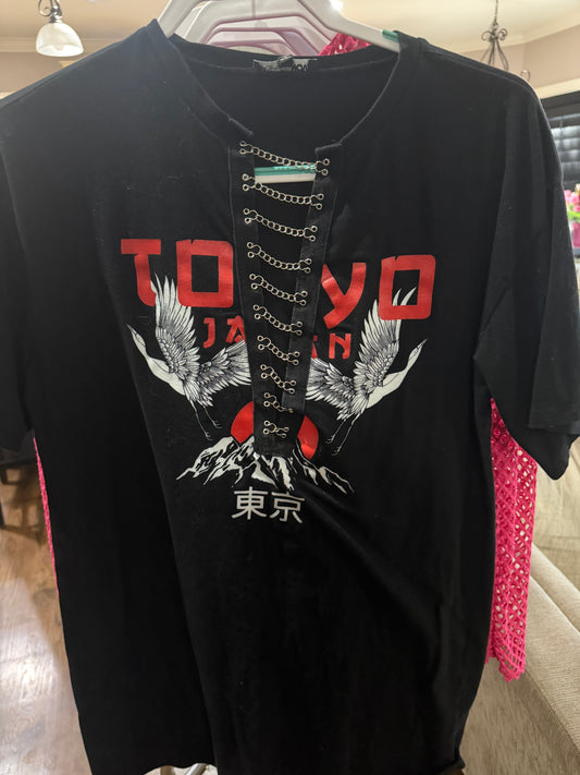 Black Tokyo T-Shirt Dress Medium