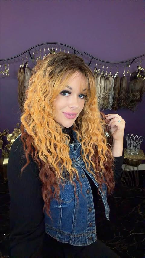 Lyrica Ginger and Cream Human Hair Blend HS 360 NWOT Basic Wig LW3