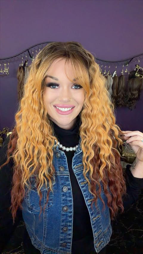Lyrica Ginger and Cream Human Hair Blend HS 360 NWOT Basic Wig LW3
