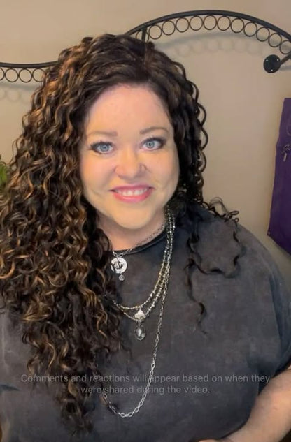 ZOE DARK CHOCOLATE CARAMEL NWOT BASIC WIG LW3