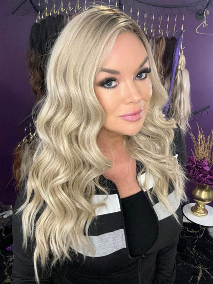 KNOCKOUT INSTINCT HS MYSTERY UNTAGGED PARTIAL MONOFILAMENT LUXURY WIG TN1-AC1