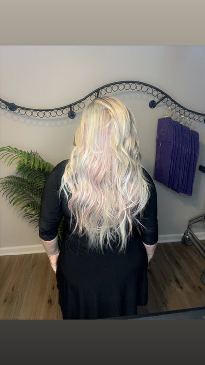 JENNY TAUPE SILK WITH PASTEL GLAMLIGHTS HS NWOT SWISS LUXE WIG NW3