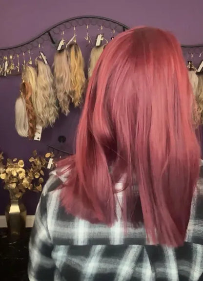 Cherry Red Wig straight with bangs NWOT Basic Wig  LW3 HA1