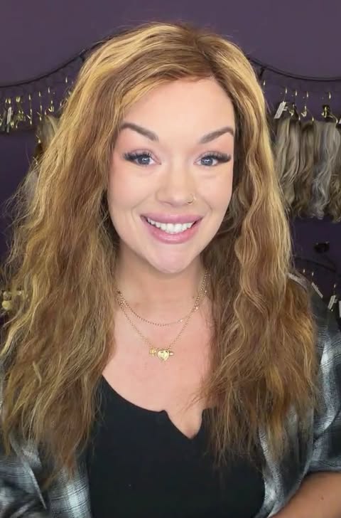 CARMEN HUMAN HAIR WIG RED WITH BLONDE HIGHLIGHTS LW3-AC1