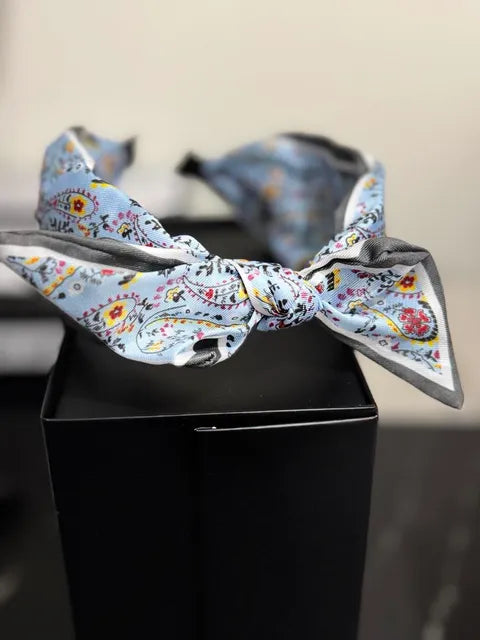 Paisley Scarf Tie Fabric Headband Blue - LW3 A154