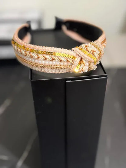 Bling and Boho Knot Headband Pastel Pink LW3 A159