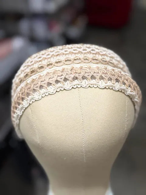 Boho Neutral Macrame Style Medium Width Headbands 2 piece- LW3 A157