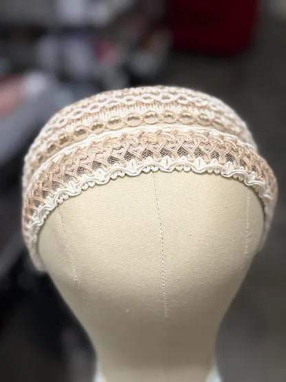 Boho Neutral Macrame Style Medium Width Headbands 2 piece- LW3 A157