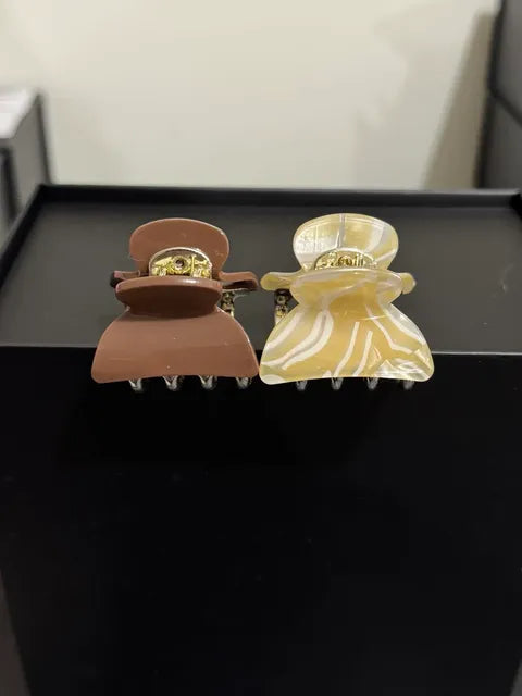 ⭐ Mini Claw Clip Duo Cream and Brown- LW3 A100