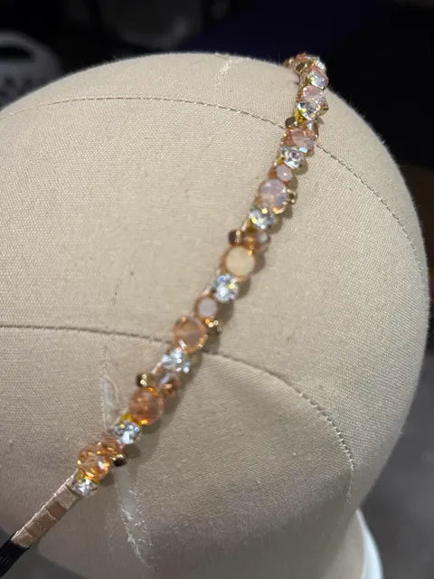⭐ Crystal Beaded Headband CHAMPAGNE GOLD LW3 A169