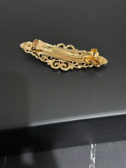 Small Gold Vintage Clip Barrette LW3 A113