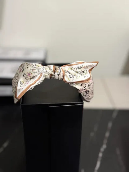 Paisley Scarf Tie Fabric Headband Cream - LW3 A152