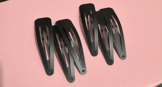 ⭐ Black Metal Snap Hair Clips (Set of 6) LW3 A179