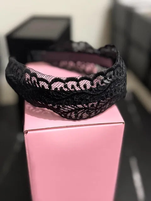 Fabric Lace Headband Black Lw3 A116