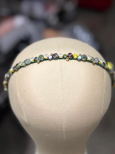 ⭐ Crystal Beaded Headband EMERALD GREEN LW3 A171
