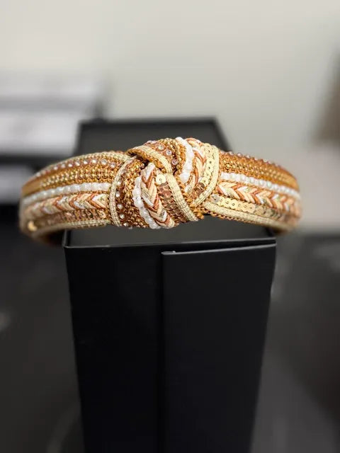 Bling and Boho Knot Headband Neutral Gold LW3 A160