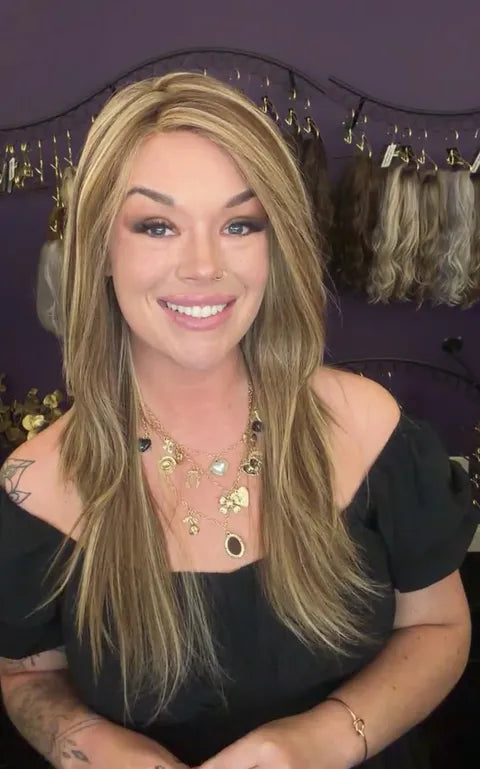 Allegra Human Hair Med Brown w/ Caramel HL