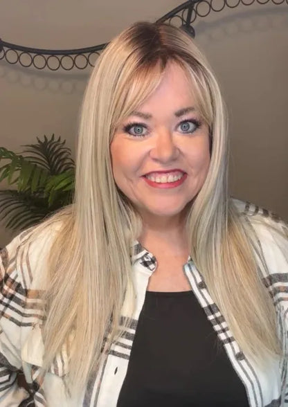 VICTORIA SMOKING HOT BLONDE PARTIAL MONO LUXURY WIG LW4