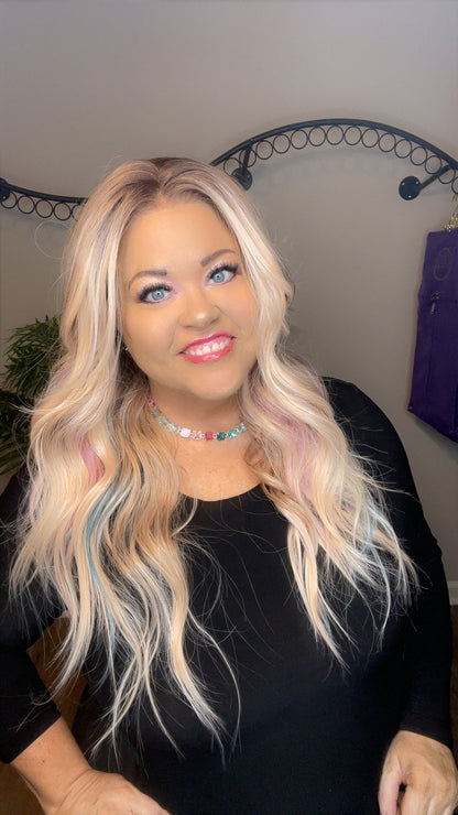 JENNY APRICOT WITH GLAMLIGHTS NWOT HS SWISS LUXE WIG NW3