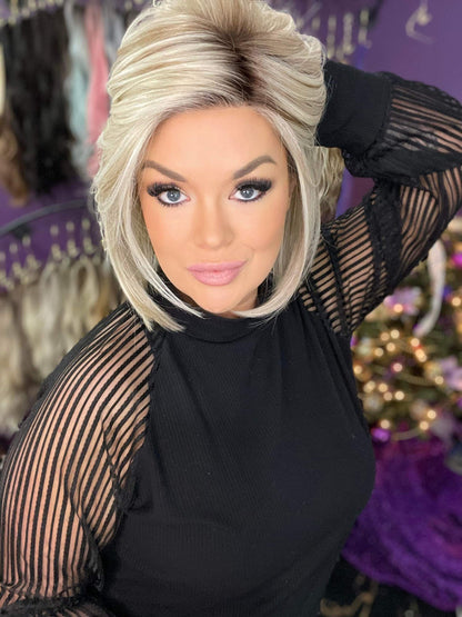 Kendra Buttermilk Blonde Hand-Tied HS Platinum Luxury Wig  *Sample G NOT RETURNABLE* LW3