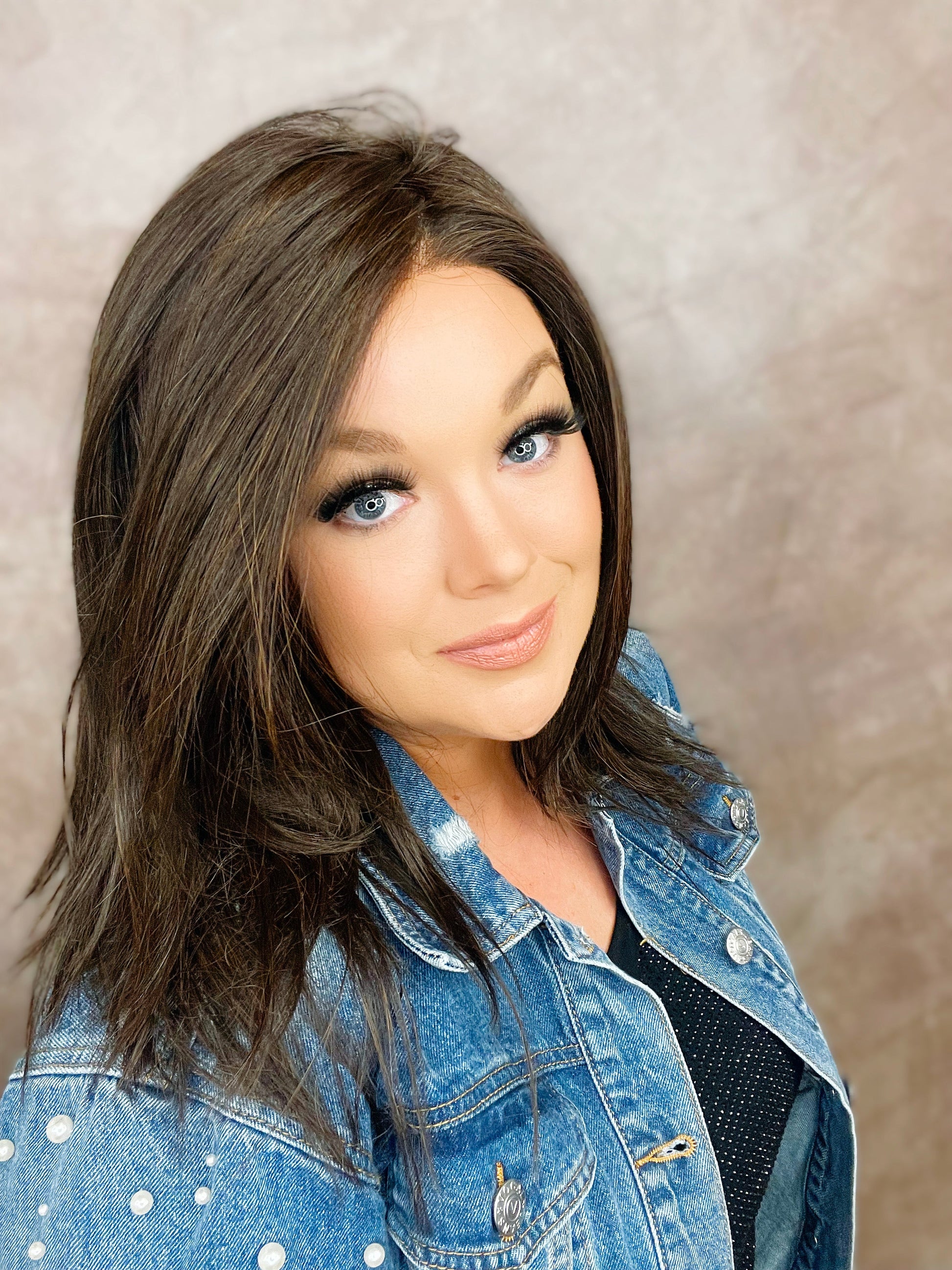 CIRI – Luxury Wig by Chic Lifestyle Shown in Espresso Brown.