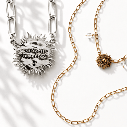 Perfectly Imperfect Sunburst Long Chain Necklace