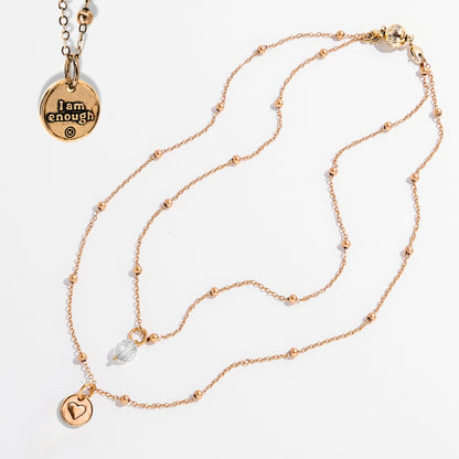 I Am Enough Heart Dainty Necklace