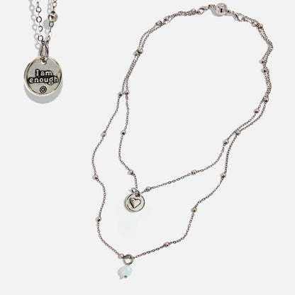 I Am Enough Heart Dainty Necklace