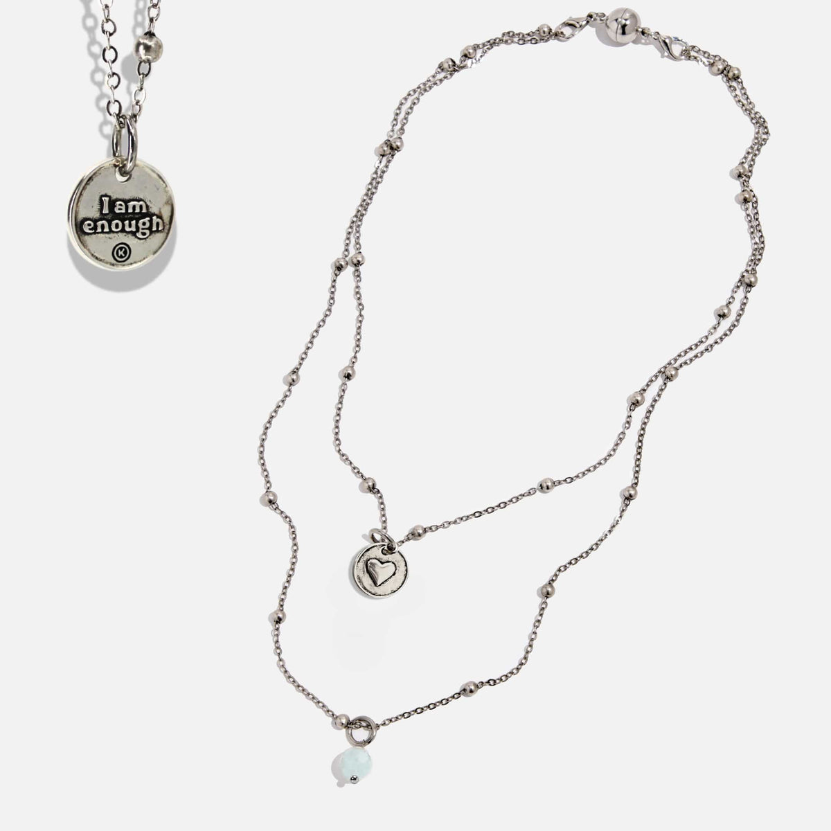 I Am Enough Heart Dainty Necklace