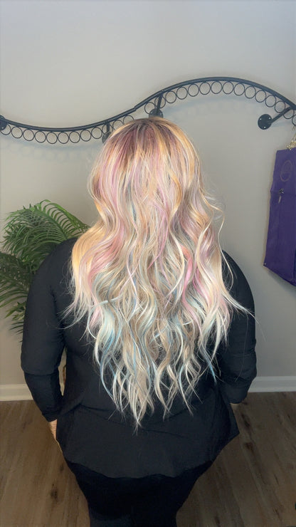 JENNY APRICOT WITH GLAMLIGHTS NWOT HS SWISS LUXE WIG NW3