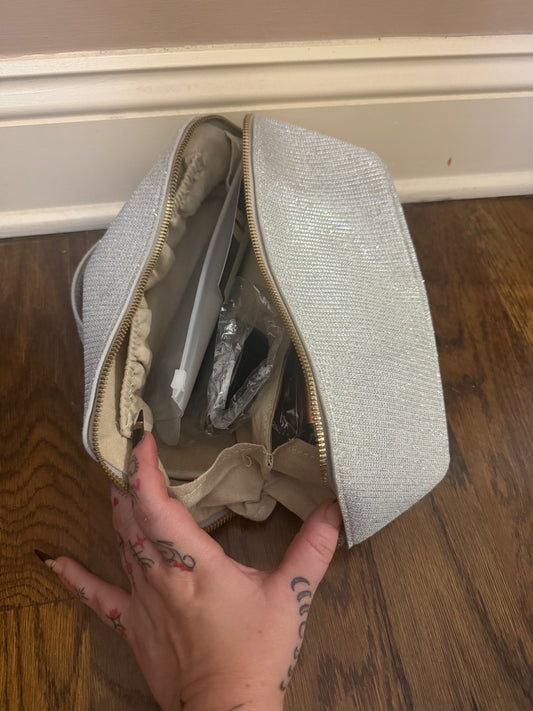 Silver Bling Cosmetic Bag with goodies