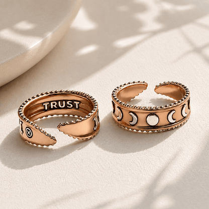 Trust Moon Phase Adjustable Ring