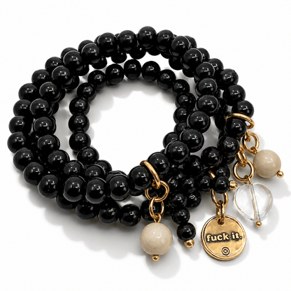 F*ck It Heart Wood Boho Wrap Bracelet/Necklace