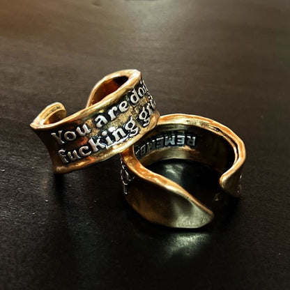 You Are Doing F*cking Great Remember Adjustable Ring