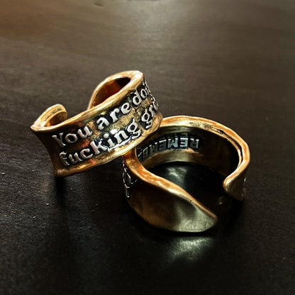 You Are Doing F*cking Great Remember Adjustable Ring