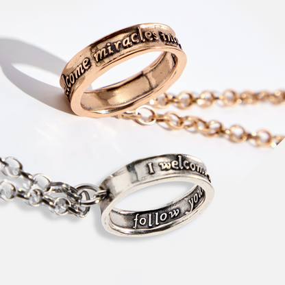 I Welcome Miracles Ring Original Necklace
