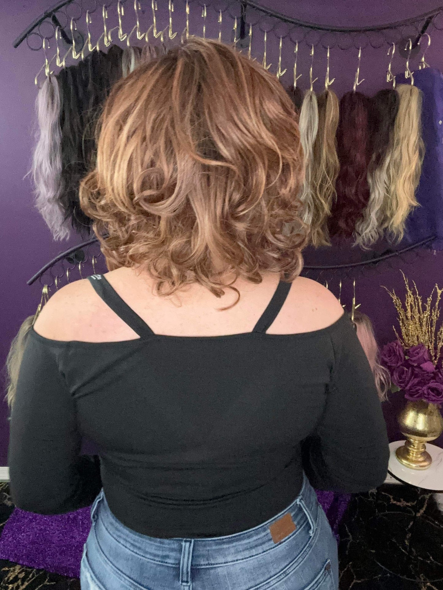 NATALIE – Luxury Wig by Chic Lifestyle Shown in Strawberry Mocha.