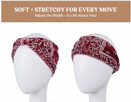 Paisley Pattern Bohemian Stretchy Headband 6PC PAK-A199
