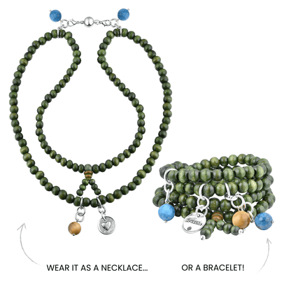 Breathe Heart Wood Boho Wrap Bracelet/Necklace